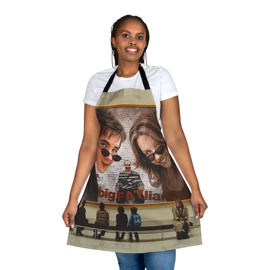 Apron featuring appreciation of the arts and movie-themed design