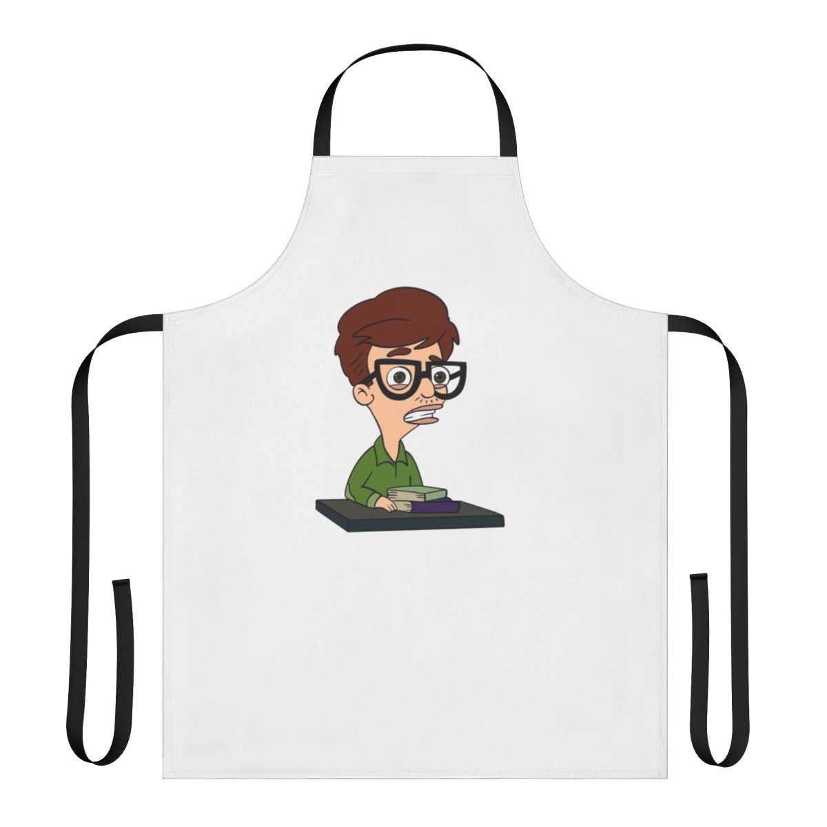 Apron with a design of the Big Mouth character Andrew Glouberman