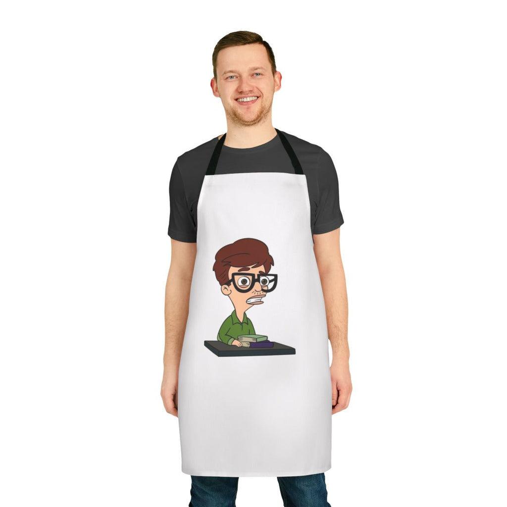 Apron with a design of the Big Mouth character Andrew Glouberman