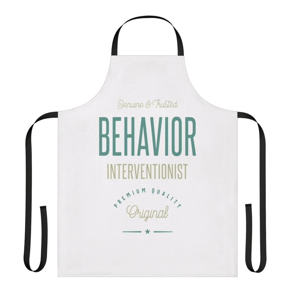 Apron with "Behavior Interventionist" text design, perfect for behavior specialists and mental health workers