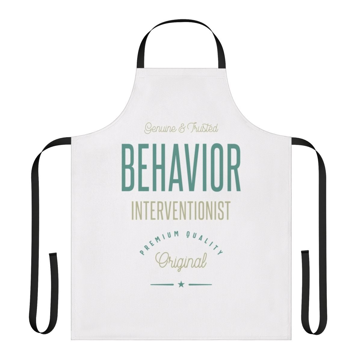 Apron with "Behavior Interventionist" text design, perfect for behavior specialists and mental health workers