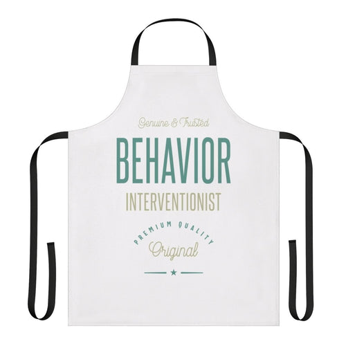 Apron with "Behavior Interventionist" text design, perfect for behavior specialists and mental health workers
