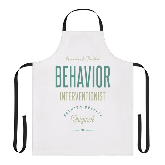 Apron with "Behavior Interventionist" text design, perfect for behavior specialists and mental health workers