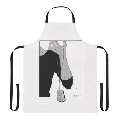 Apron with black and white manga-style artwork of Nicolas Brown character from Gangsta anime series