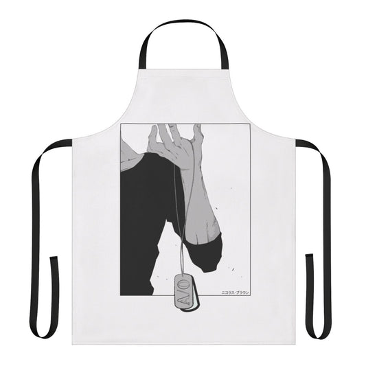 Apron with black and white manga-style artwork of Nicolas Brown character from Gangsta anime series