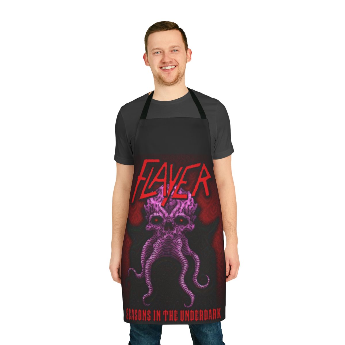 Apron featuring a mind flayer and Underdark-inspired design