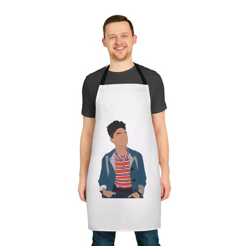 Apron with a design inspired by the Netflix series 'Sex Education', featuring the characters Maeve and Otis.