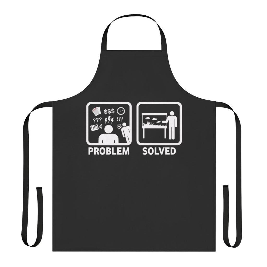 Humorous apron featuring a cartoon fish design for fish keepers and aquarium hobbyists