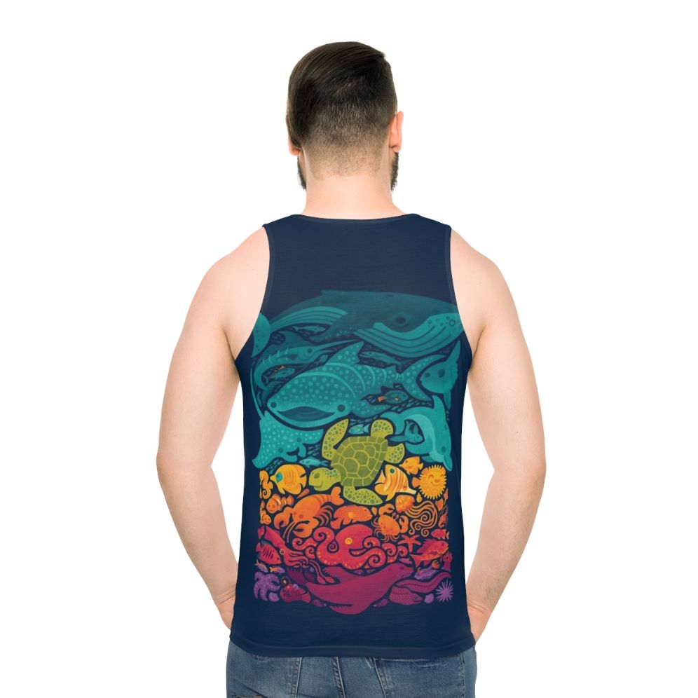 Colorful aquatic spectrum unisex tank top