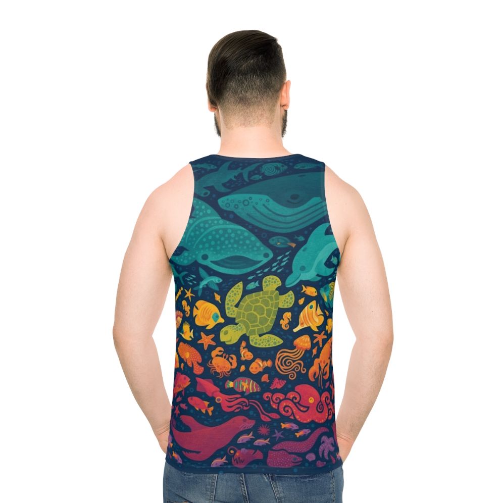 Colorful aquatic spectrum unisex tank top