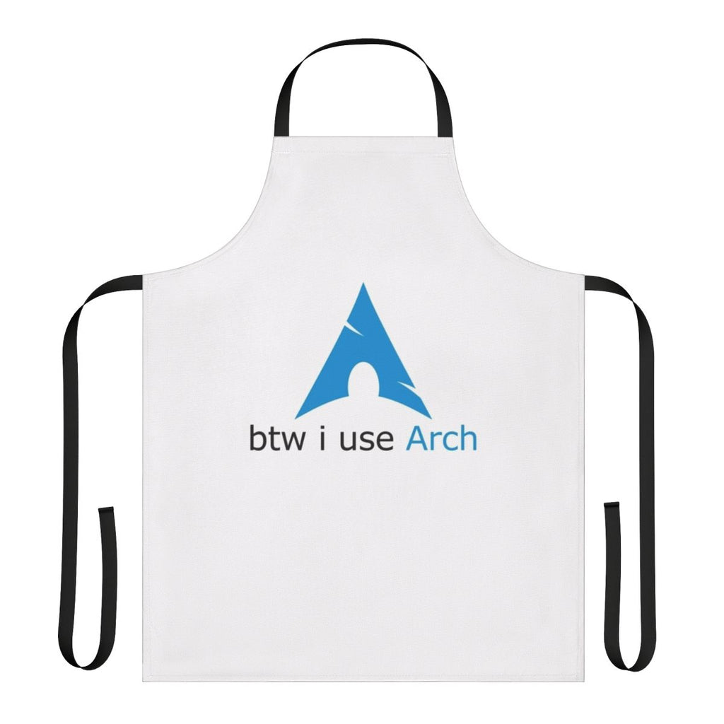 Arch Linux enthusiast apron featuring the "BTW I Use Arch" slogan and Tux the Linux penguin