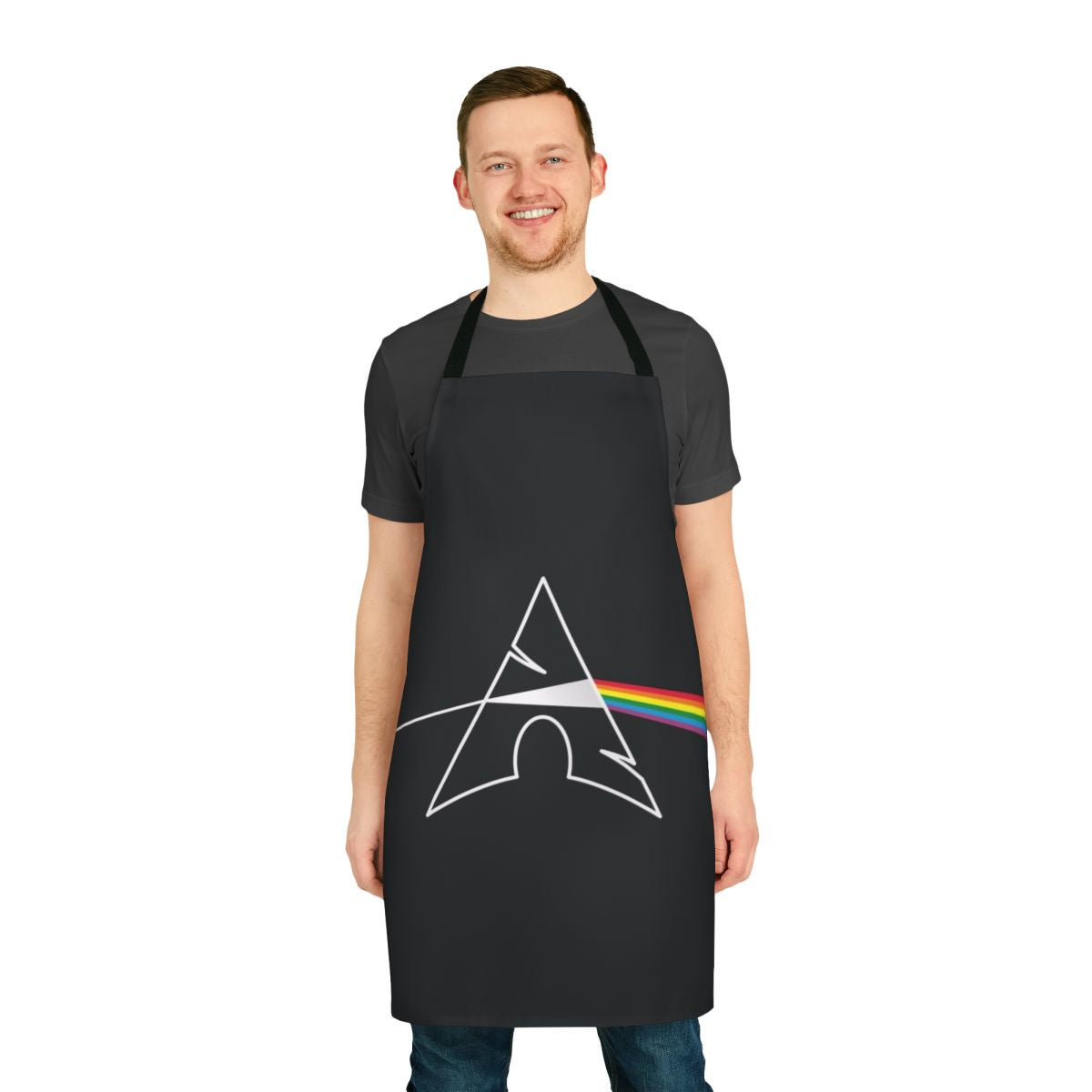 Arch Linux inspired dark side of the moon themed apron