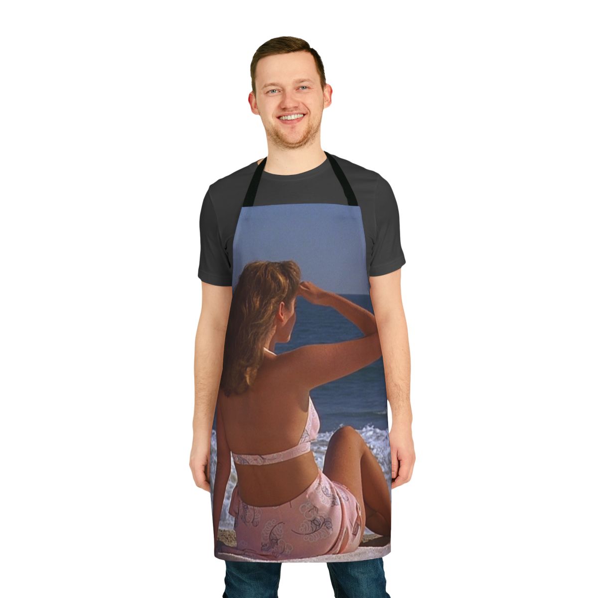 "Are You in Pictures?" inspired apron featuring a cinematic design for Coen Brothers fans