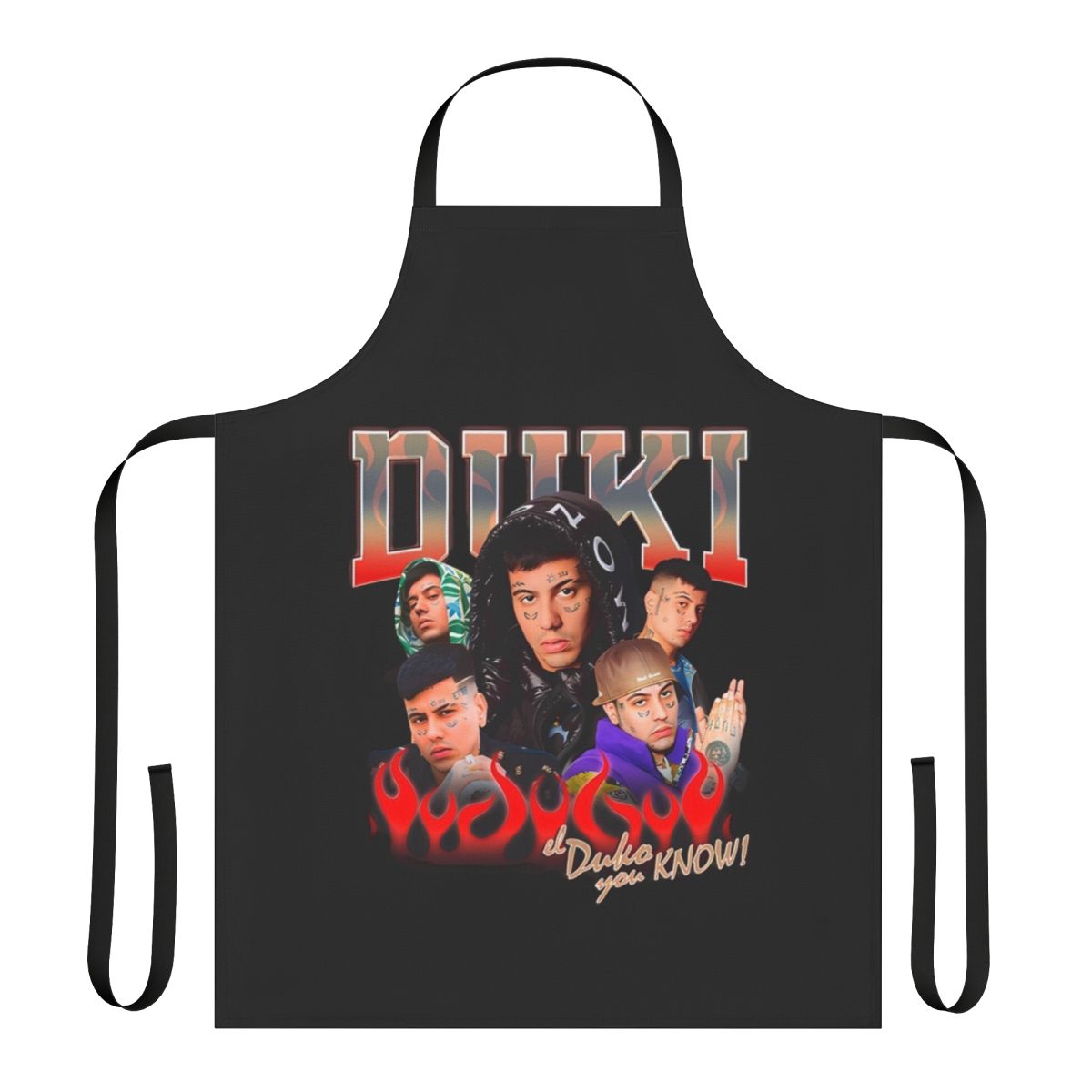 Duki-inspired apron, featuring the Argentine rapper's signature style