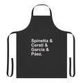 An apron featuring the names of iconic Argentinian rock musicians and bands