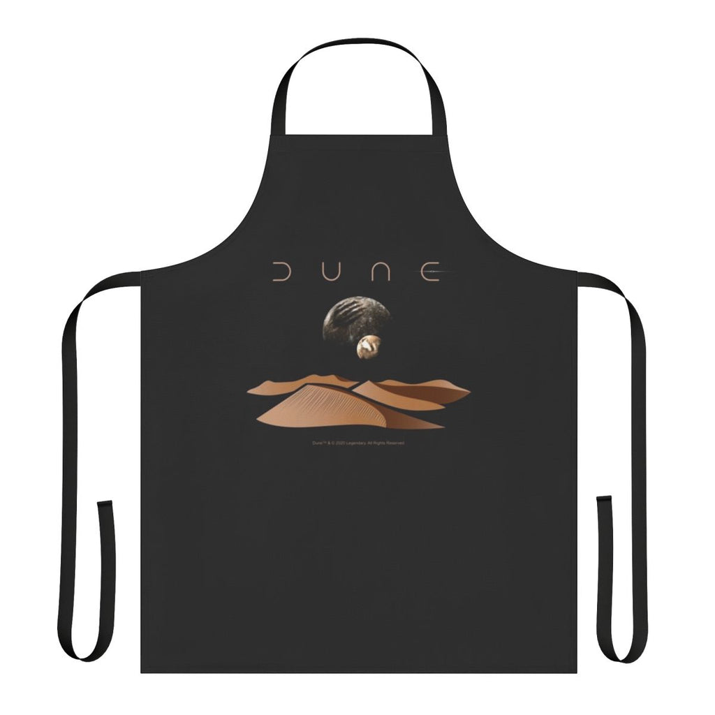 Apron featuring a sci-fi landscape with the moons of the planet Arrakis from the Dune universe