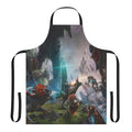 Ark Survival Evolve-themed apron featuring a dino fight graphic with explosion effects