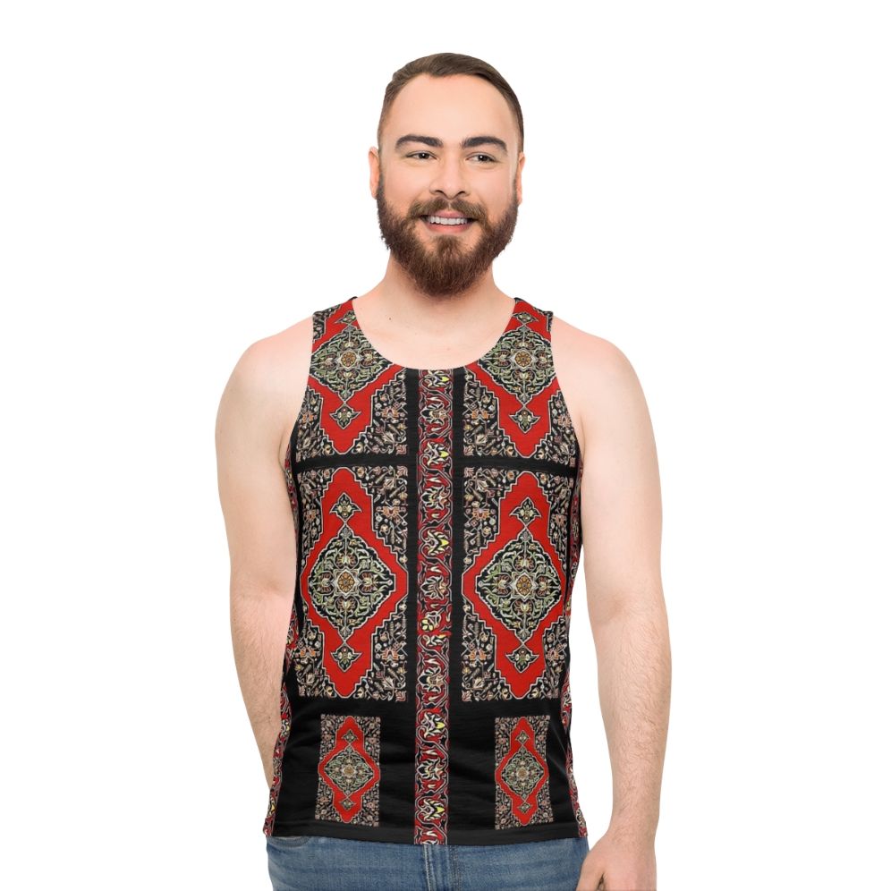 Unisex tank top featuring Armenian folk art design