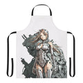 Armored anime-style grey apron with robotic design elements