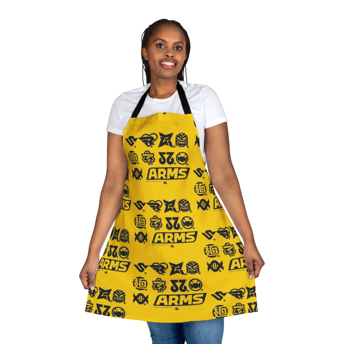 Apron featuring icons of characters from the Nintendo Arms fighting game