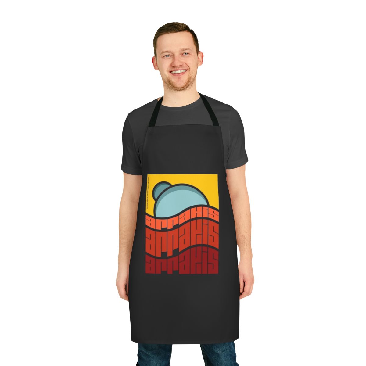 Dune movie-inspired apron featuring the desert landscape of Arrakis
