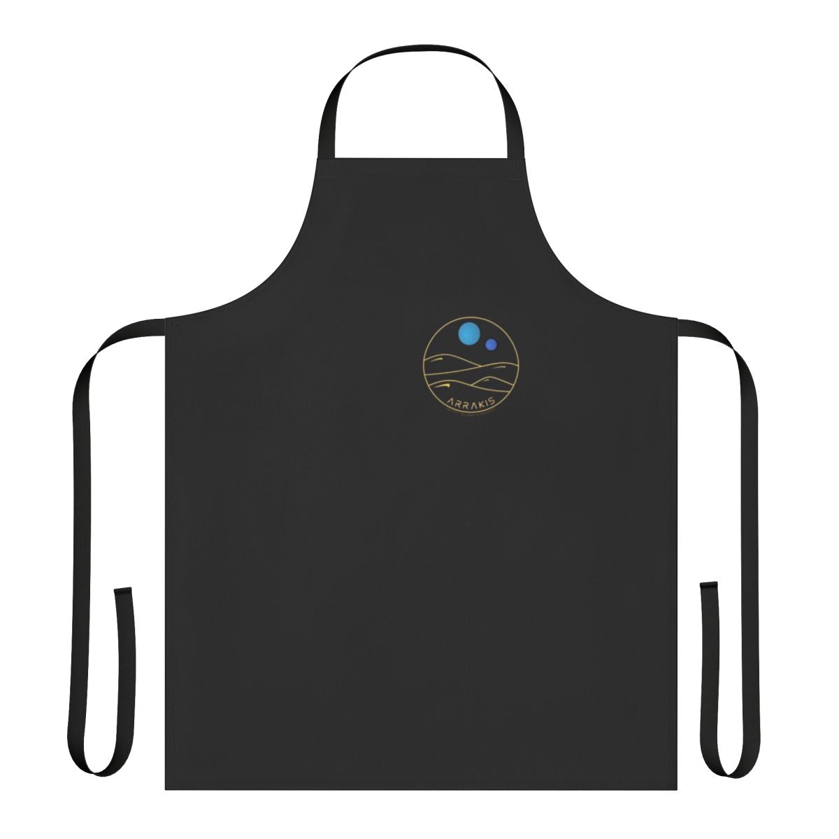 Arrakis-inspired apron featuring a line art illustration of the desert planet from the Dune universe