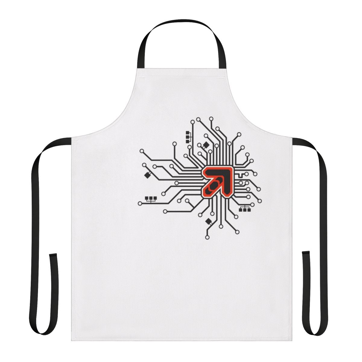 Apron with a bold arrow pattern, designed for dance game fans