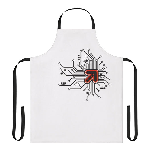 Apron with a bold arrow pattern, designed for dance game fans