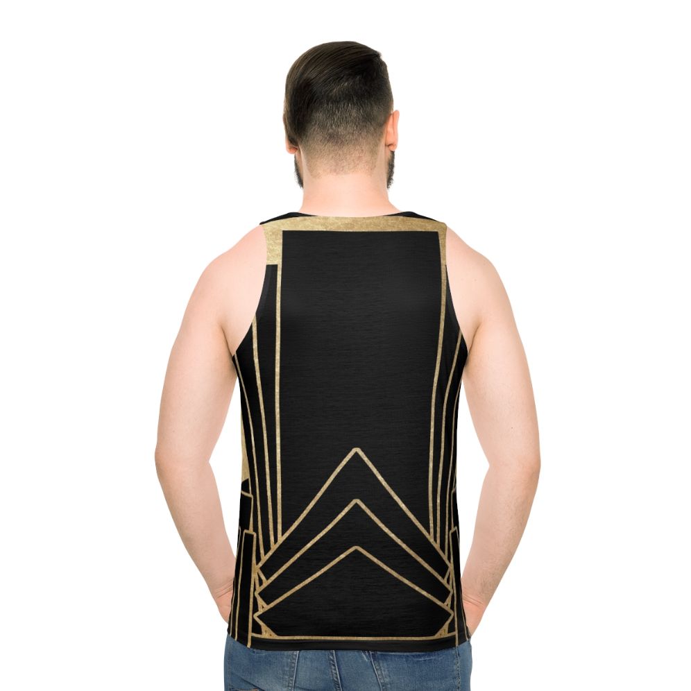 Unisex art deco tank top with geometric pattern
