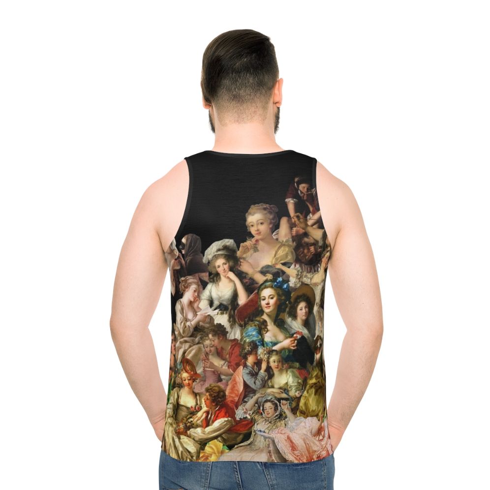 Art History Unisex Tank Top with Vibrant Floral and Portrait Designs