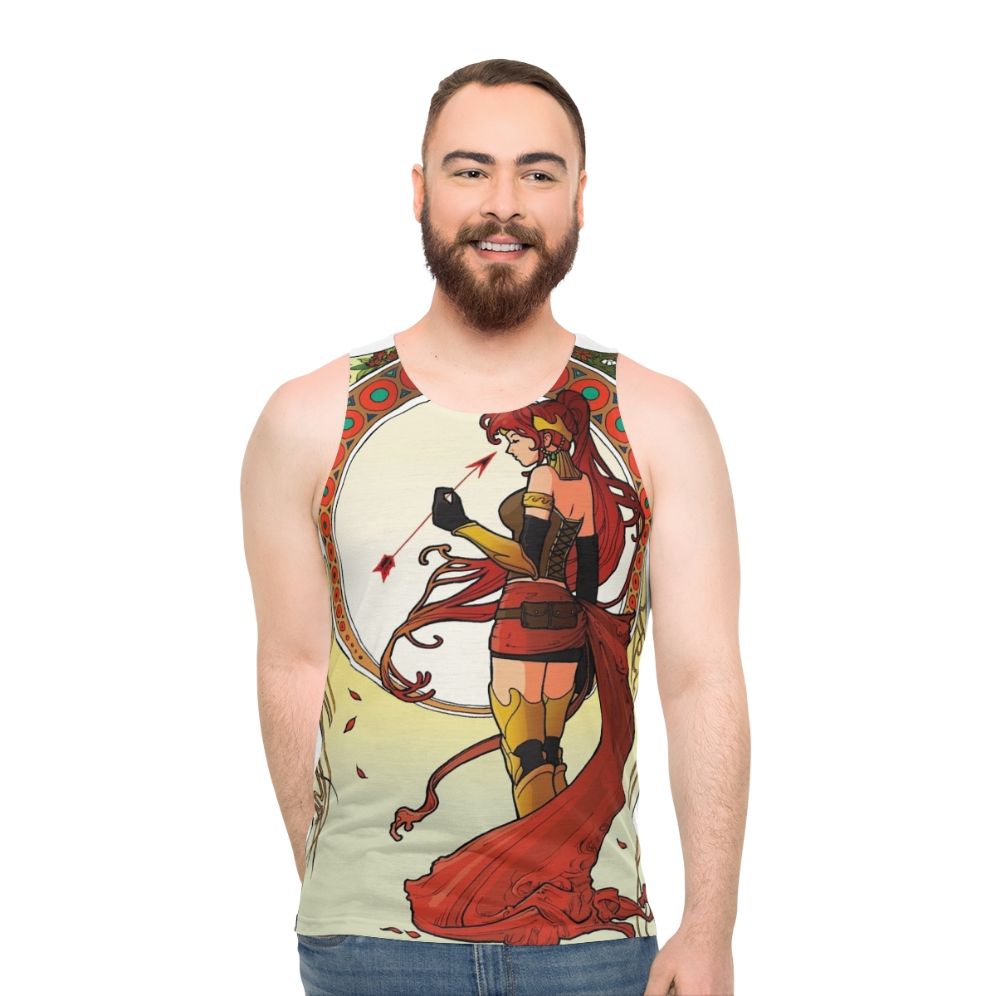 Art Nouveau Inspired Unisex Tank Top featuring Pyrrha Nikos from RWBY