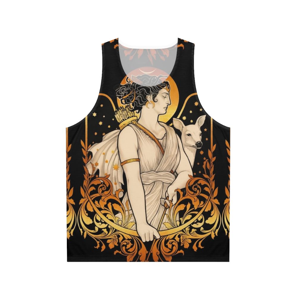 Artemis Unisex Tank Top with Starry Night and Greek Goddess Design