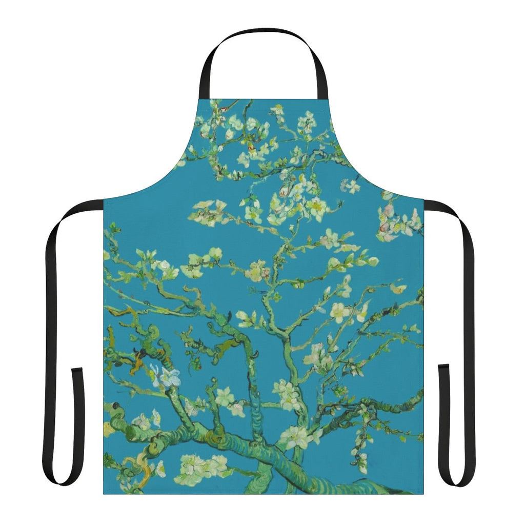 Almond blossoms floral pattern on a high-quality apron