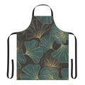 Apron featuring vibrant green and yellow ginkgo biloba leaves