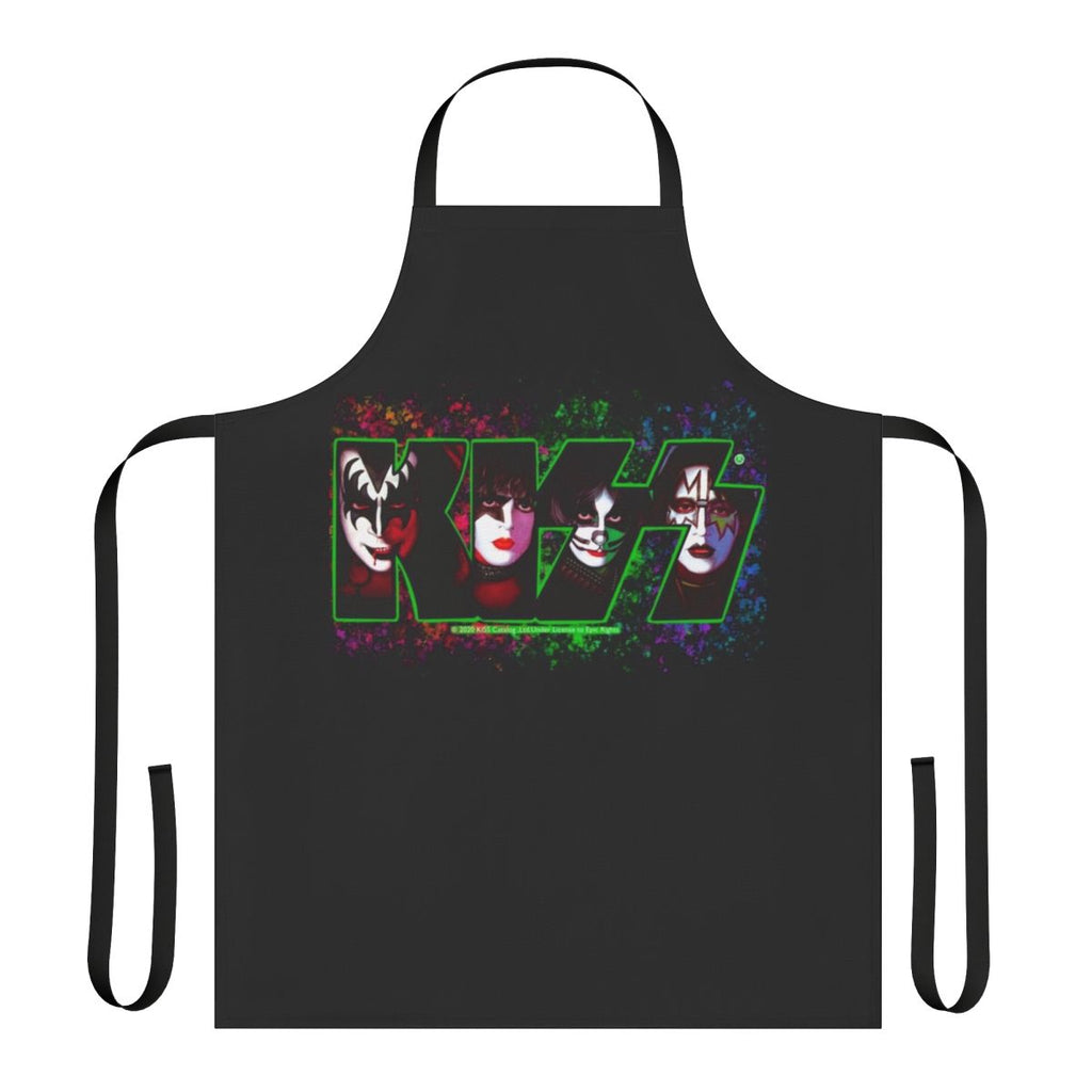 Apron featuring colorful and creative kiss band fan art design