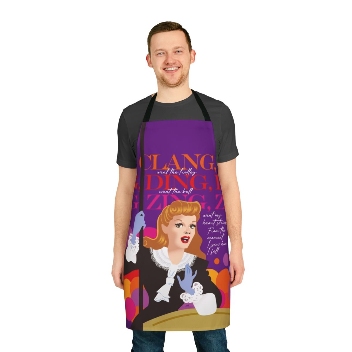 Trolley apron featuring the unique artwork of Alejandro Mogollo