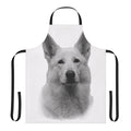 White German Shepherd dog breed artwork printed on a high-quality apron