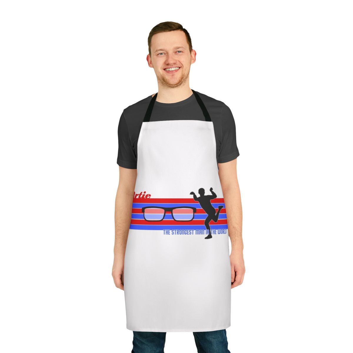 Artie the Strongest Man Apron featuring iconic characters from The Adventures of Pete and Pete