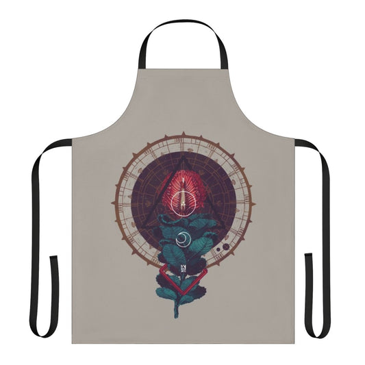 Birth apron featuring abstract sacred geometry and occult symbols in a fantasy design