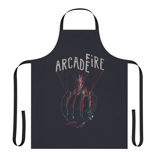 Handcrafted apron featuring a stylized Arcade Fire design