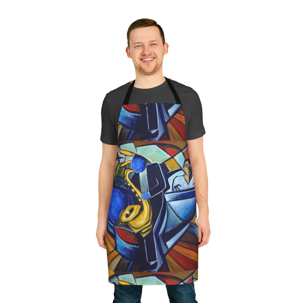 A high-quality apron featuring a jazz-inspired design, perfect for musicians and music lovers.