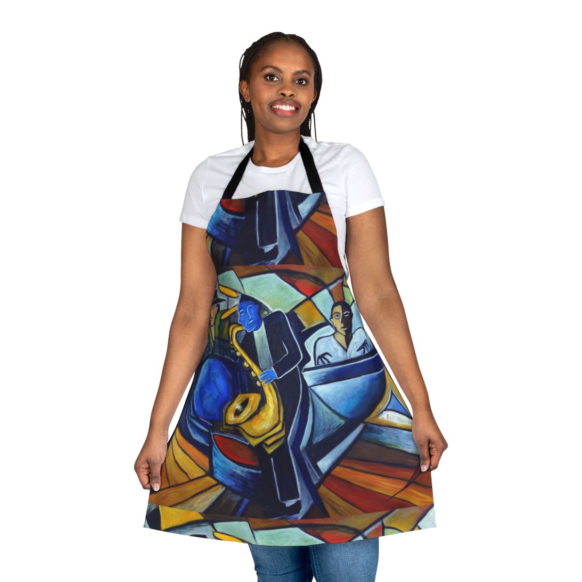 A high-quality apron featuring a jazz-inspired design, perfect for musicians and music lovers.
