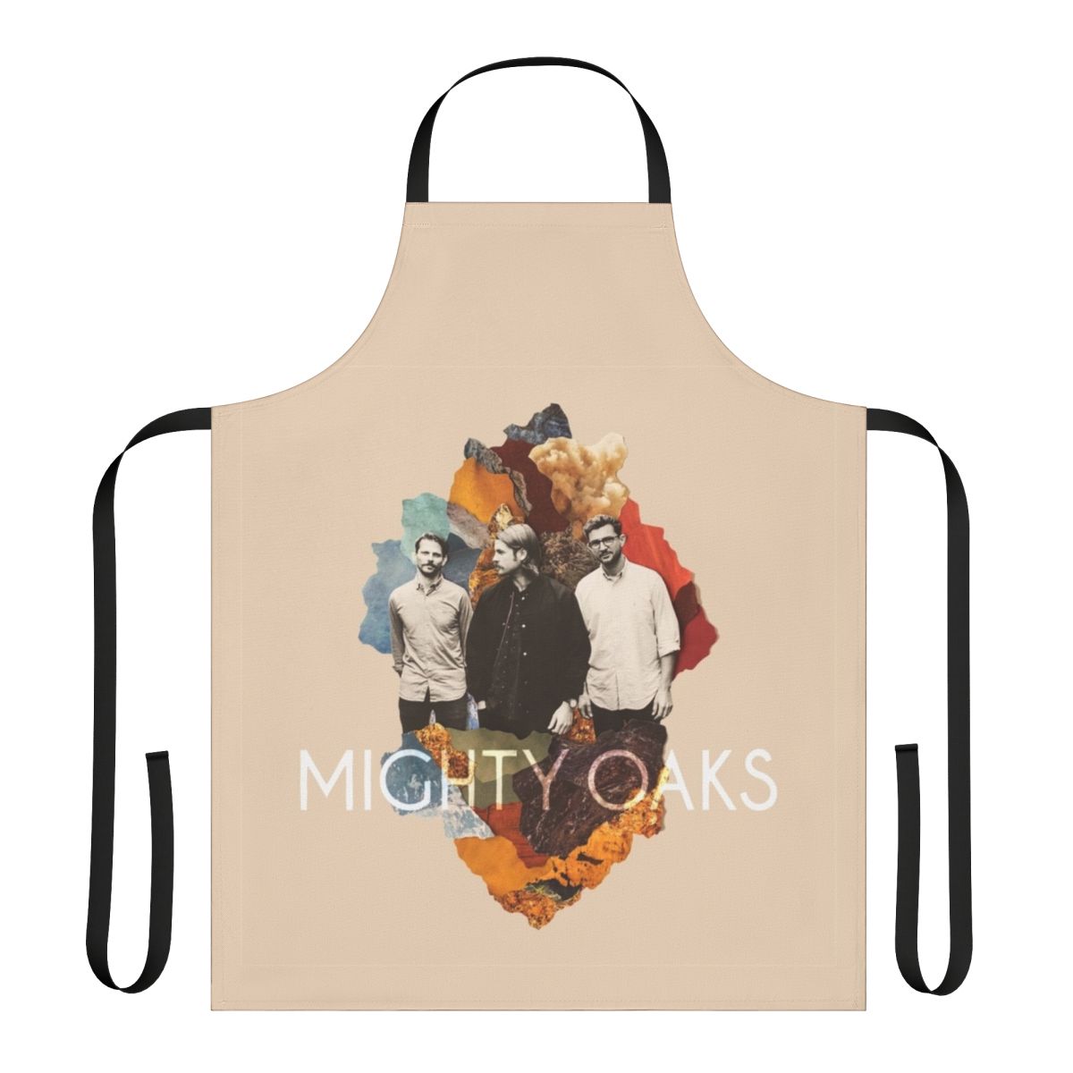 Apron featuring the Mighty Oaks indie folk band logo and design