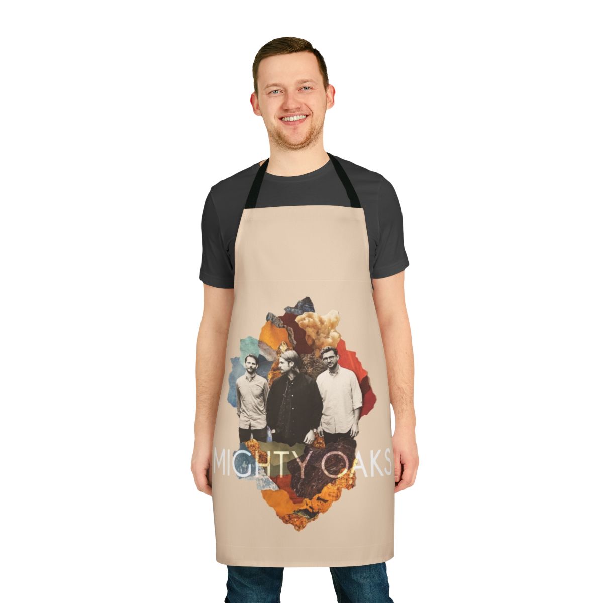 Apron featuring the Mighty Oaks indie folk band logo and design