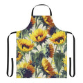 Sunflower-patterned apron with an impressionist, artistic style