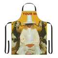 Alchemist-inspired apron featuring surreal imagery