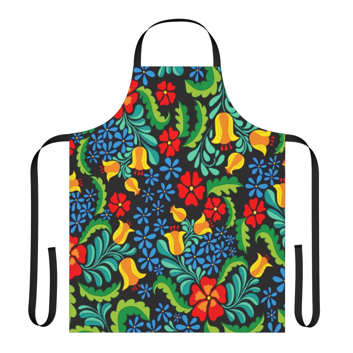 Vibrant Mexican-inspired apron with a seamless, ethnic-style pattern.