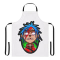Stylish 2D apron featuring a pop art design inspired by musicians like David Bowie and Gorillaz.