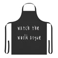 Artistic apron featuring a memorable political pop culture statement in bold typography