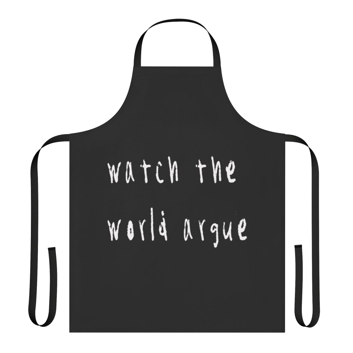 Artistic apron featuring a memorable political pop culture statement in bold typography